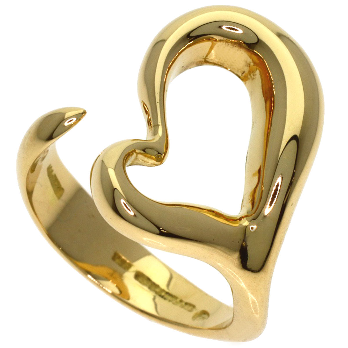 TIFFANY&Co. Open heart Ring K18 Yellow Gold Ladies [Used]