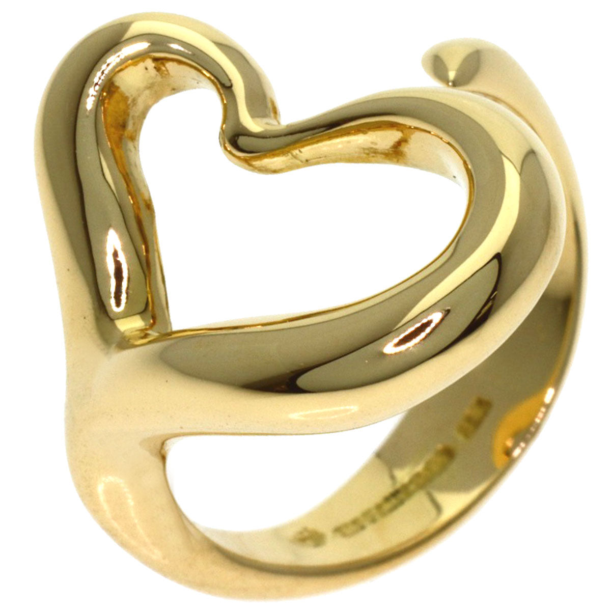 TIFFANY&Co. Open heart Ring K18 Yellow Gold Ladies [Used]