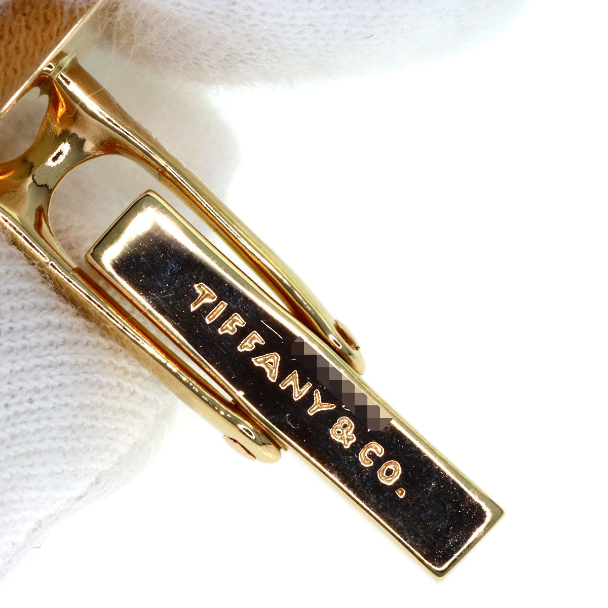 TIFFANY&Co. Square motif cuffs K14 Yellow Gold mens [Used]