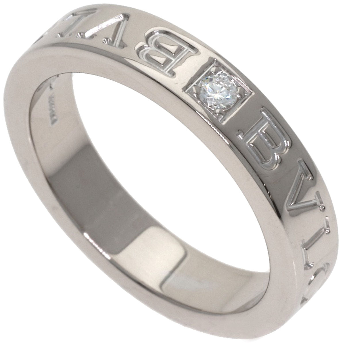 BVLGARI Double logo Diamond Ring K18 White Gold Ladies [Used]