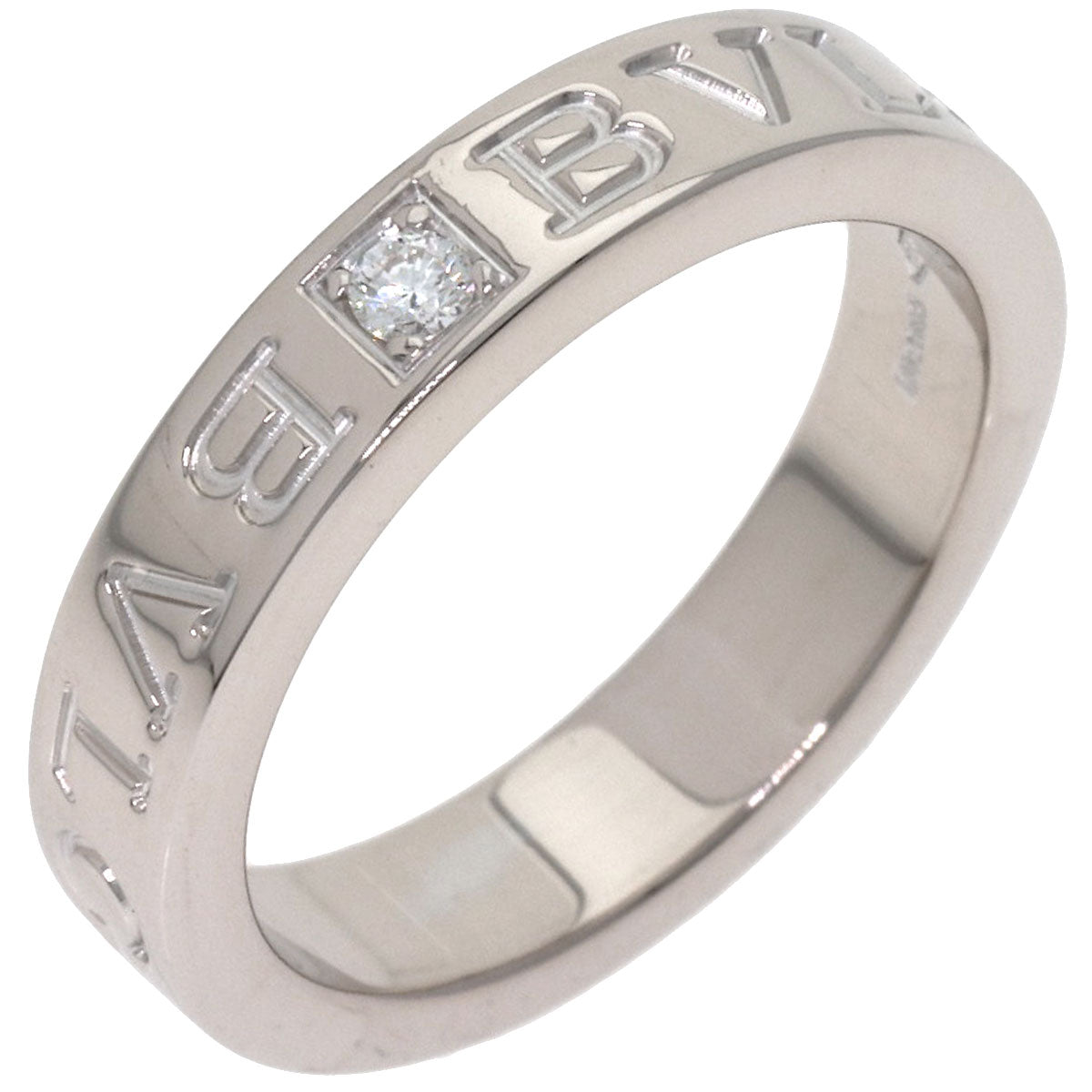 BVLGARI Double logo Diamond Ring K18 White Gold Ladies [Used]