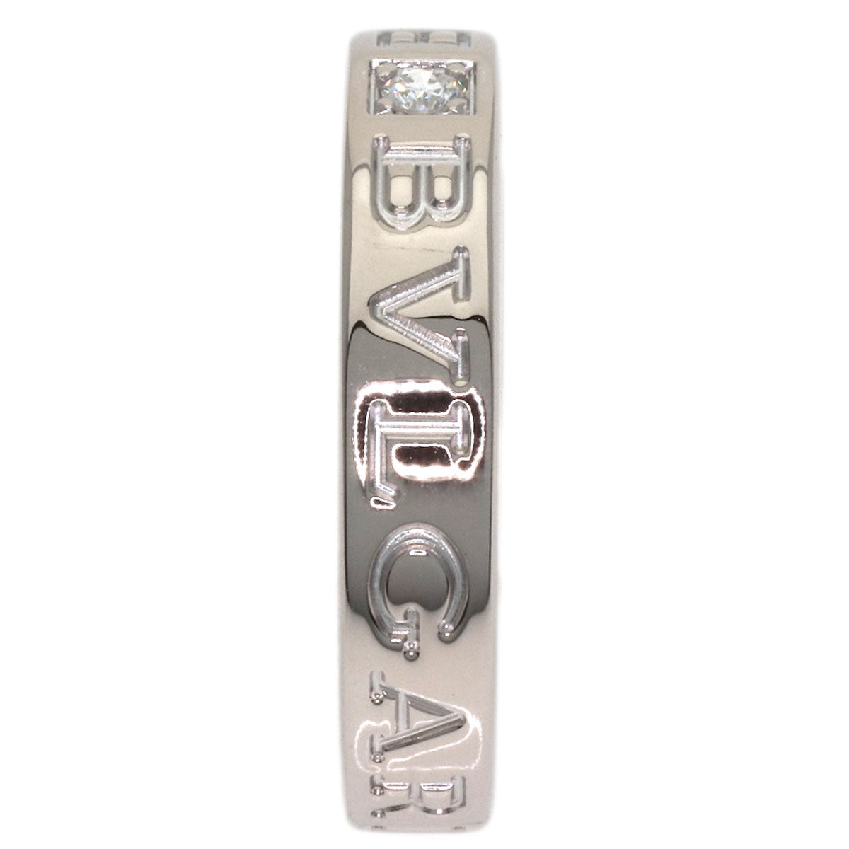 BVLGARI Double logo Diamond Ring K18 White Gold Ladies [Used]