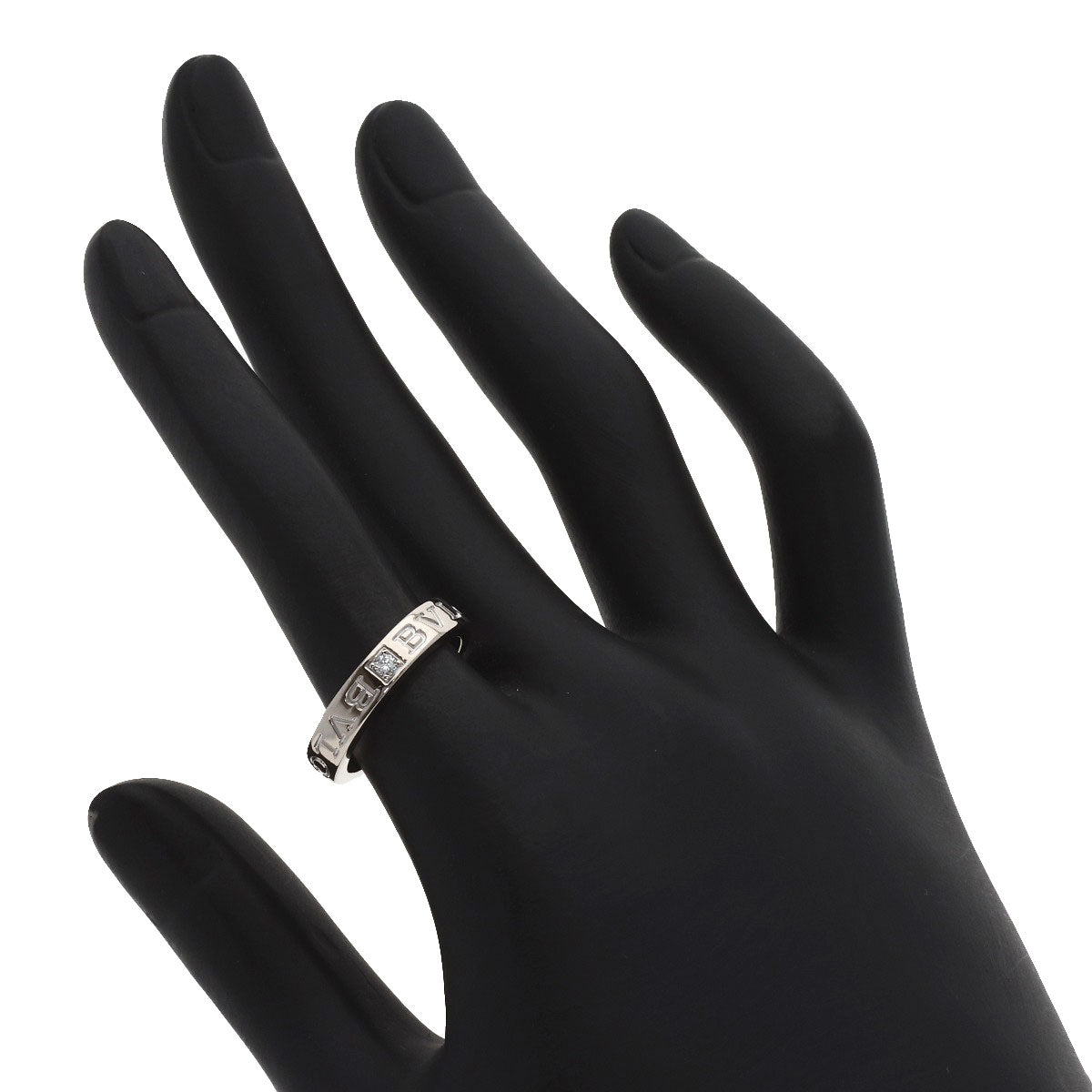 BVLGARI Double logo Diamond Ring K18 White Gold Ladies [Used]