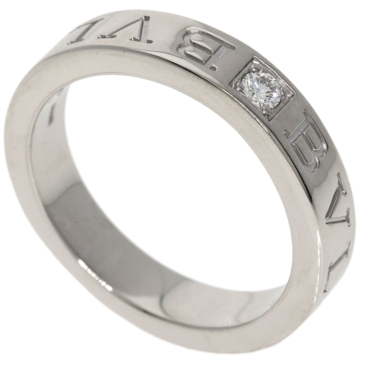 BVLGARI Double logo Diamond Ring K18 White Gold Ladies [Used]