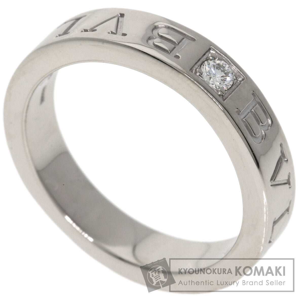 BVLGARI Double logo Diamond Ring K18 White Gold Ladies [Used]