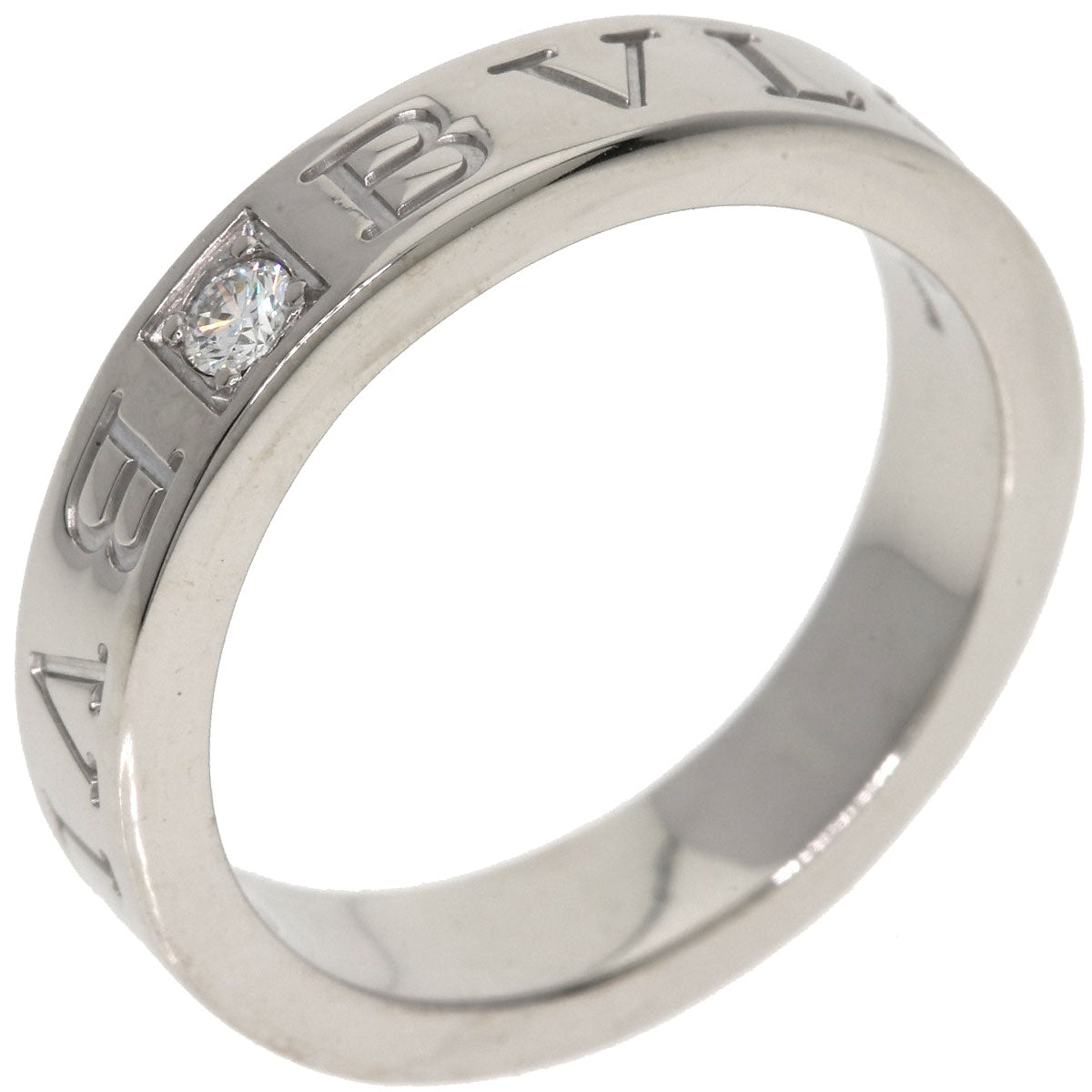 BVLGARI Double logo Diamond Ring K18 White Gold Ladies [Used]
