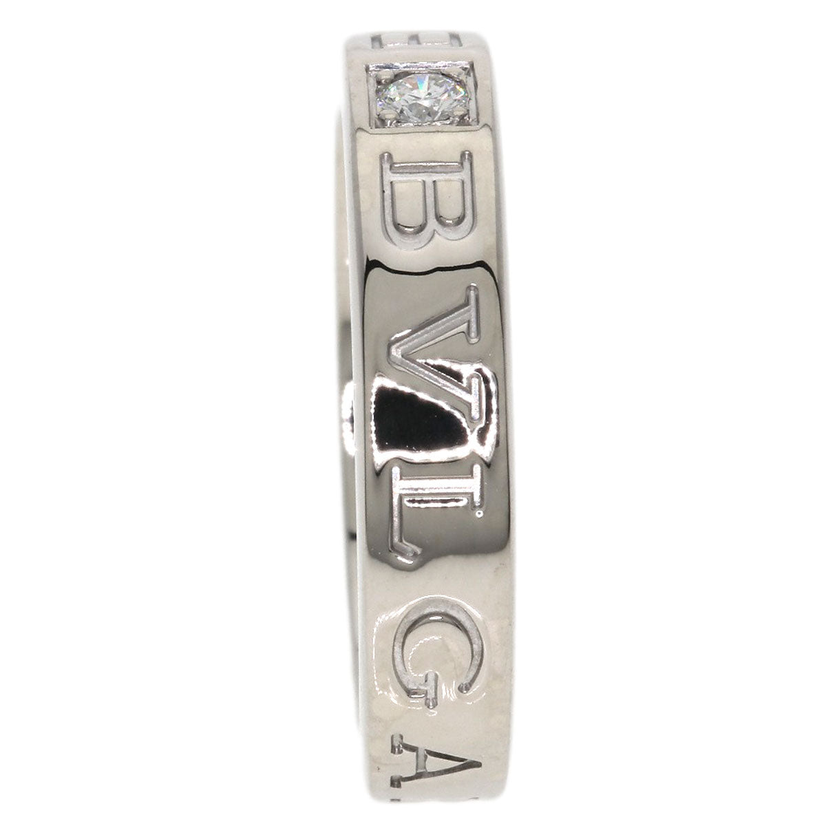 BVLGARI Double logo Diamond Ring K18 White Gold Ladies [Used]