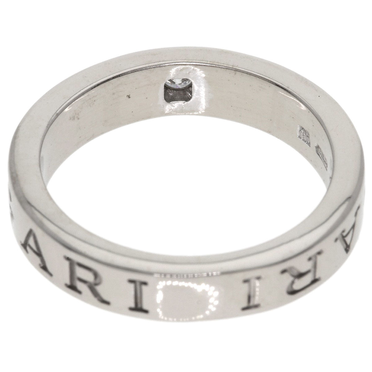 BVLGARI Double logo Diamond Ring K18 White Gold Ladies [Used]