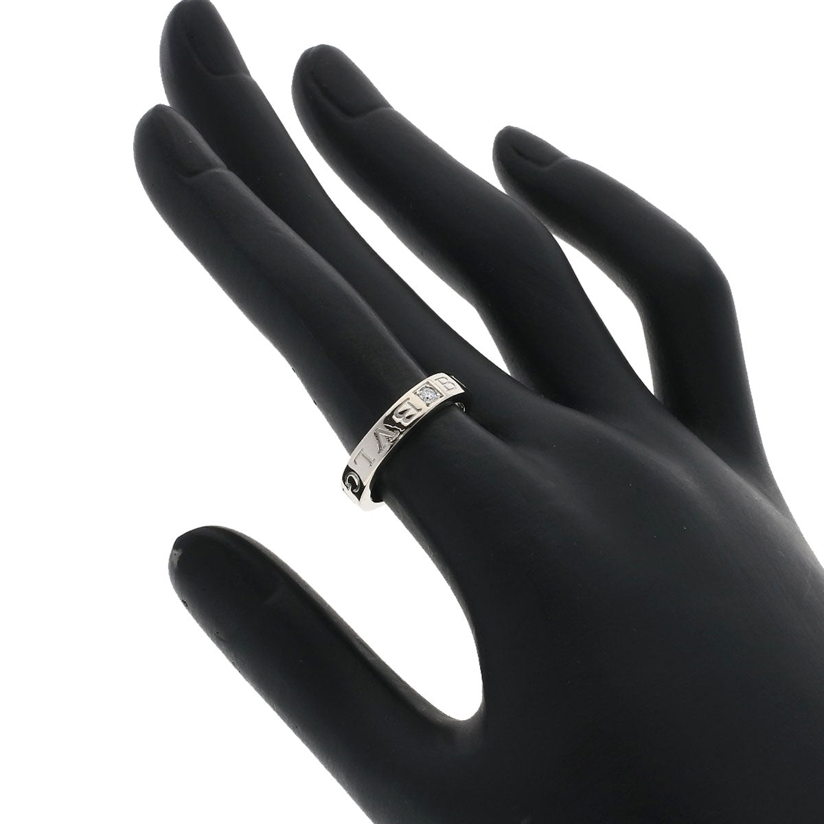 BVLGARI Double logo Diamond Ring K18 White Gold Ladies [Used]