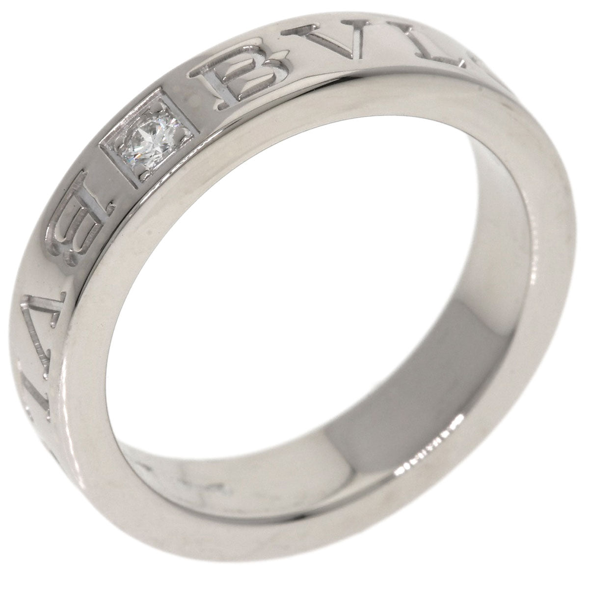 BVLGARI Double logo Diamond Ring K18 White Gold Ladies [Used]
