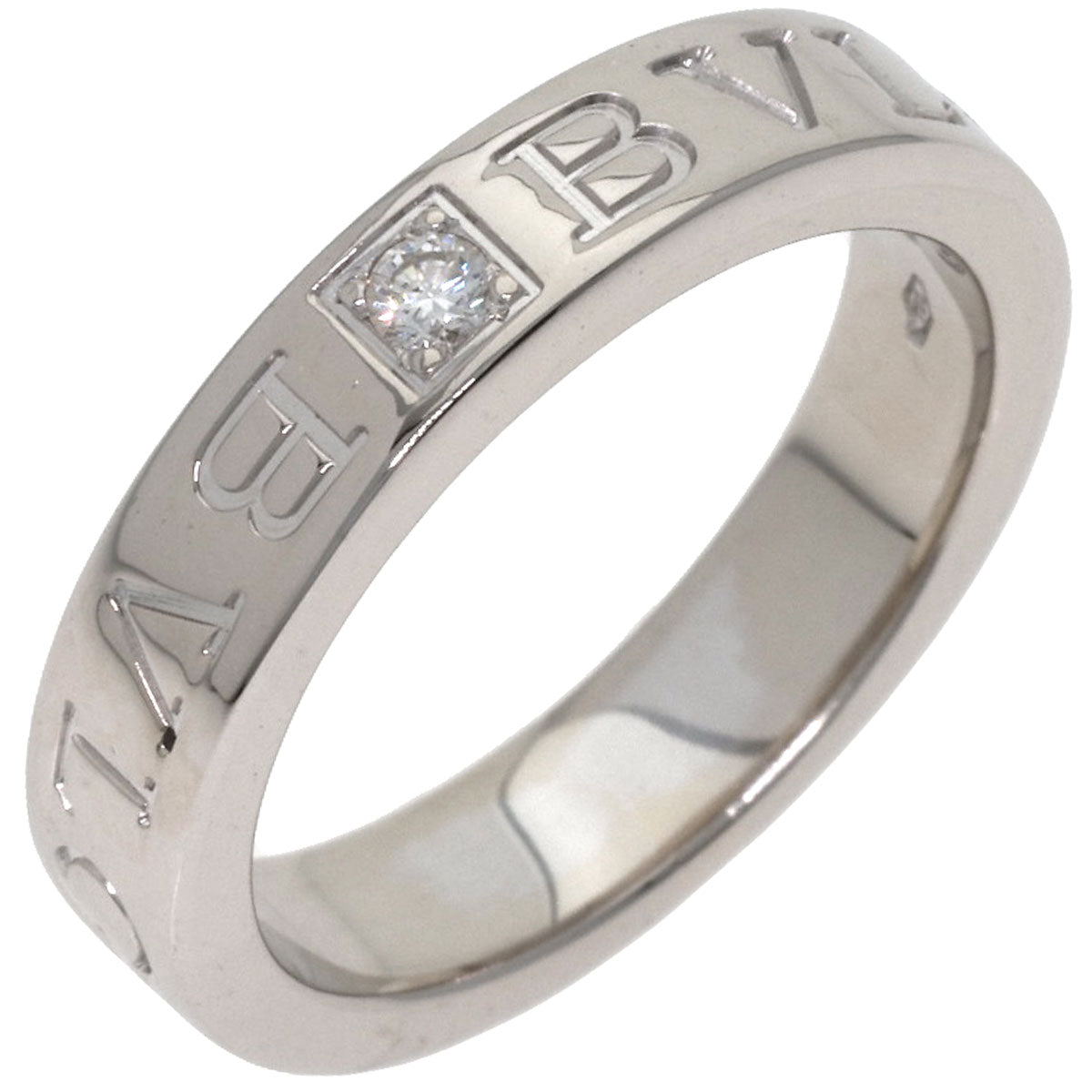 BVLGARI Double logo 1P Diamond Ring K18 White Gold Ladies [Used]