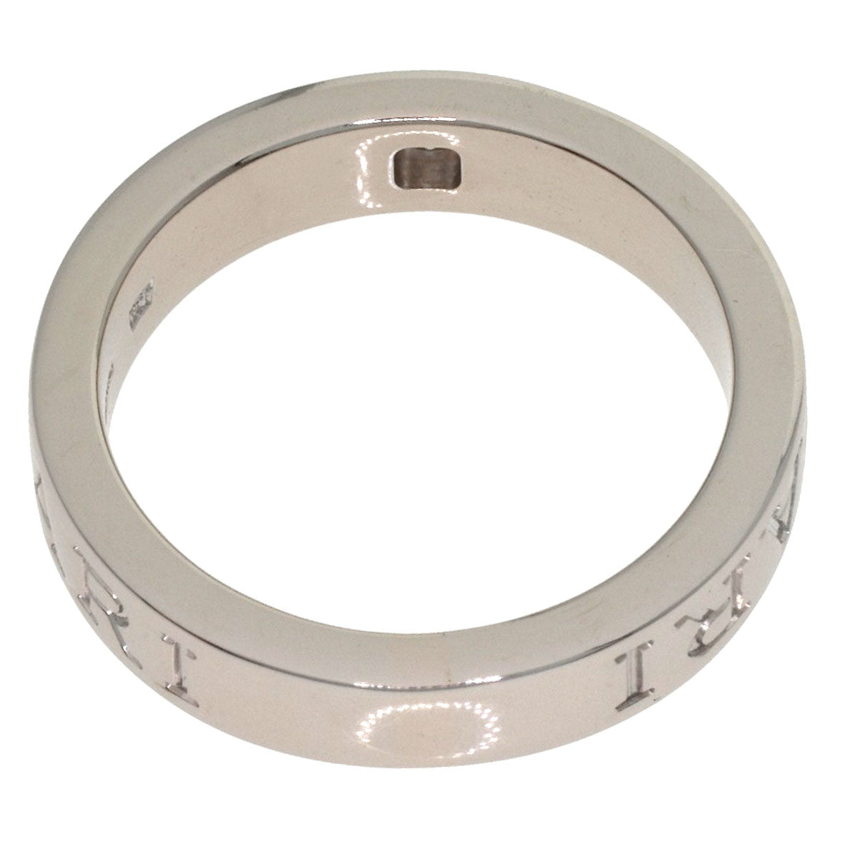BVLGARI Double logo 1P Diamond Ring K18 White Gold Ladies [Used]