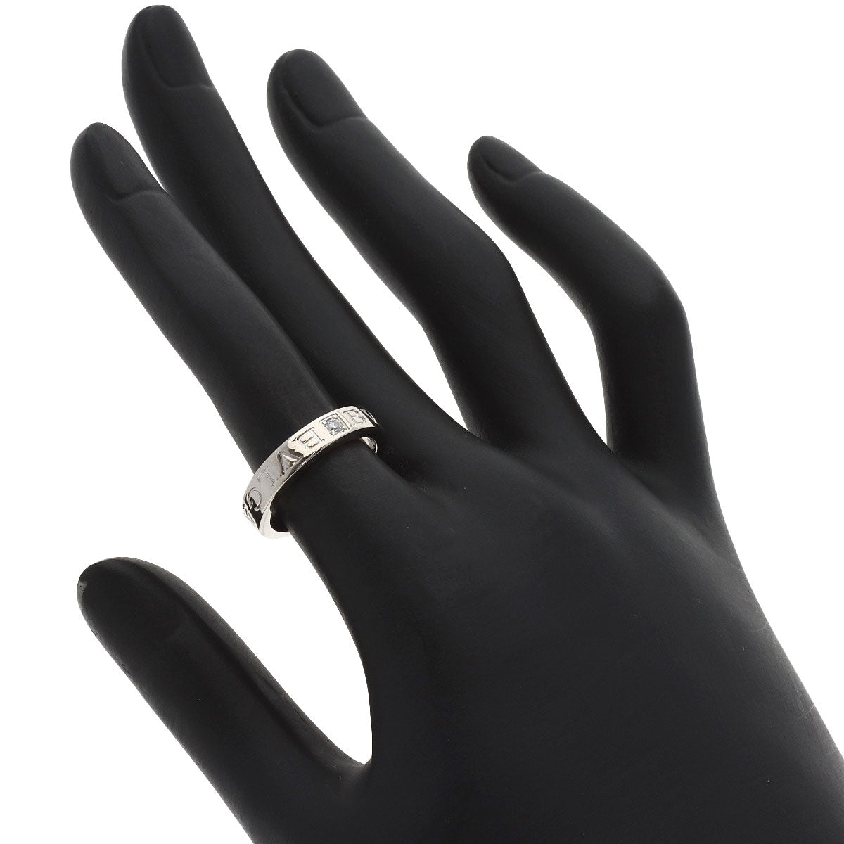 BVLGARI Double logo 1P Diamond Ring K18 White Gold Ladies [Used]