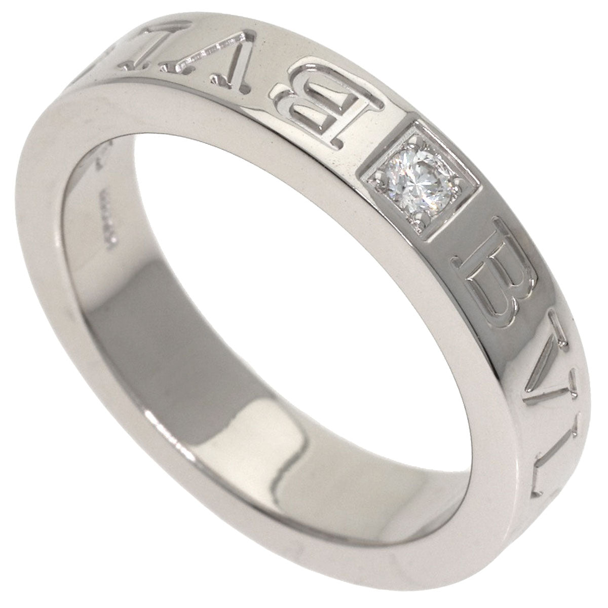 BVLGARI Double logo 1P Diamond Ring K18 White Gold Ladies [Used]