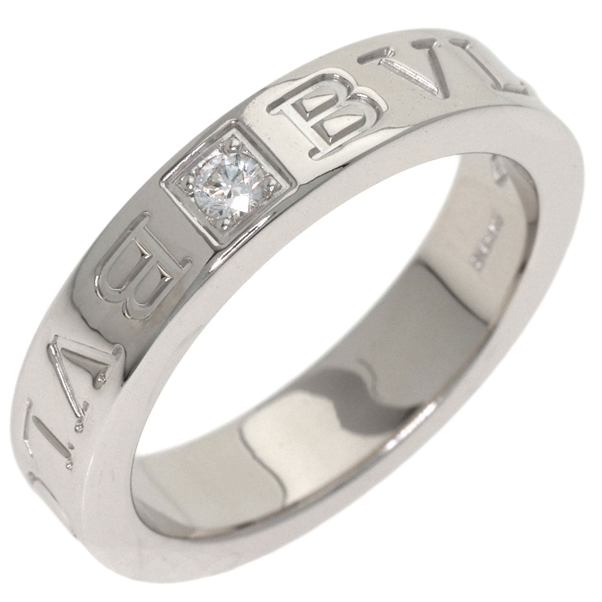 BVLGARI Double logo 1P Diamond Ring K18 White Gold Ladies [Used]