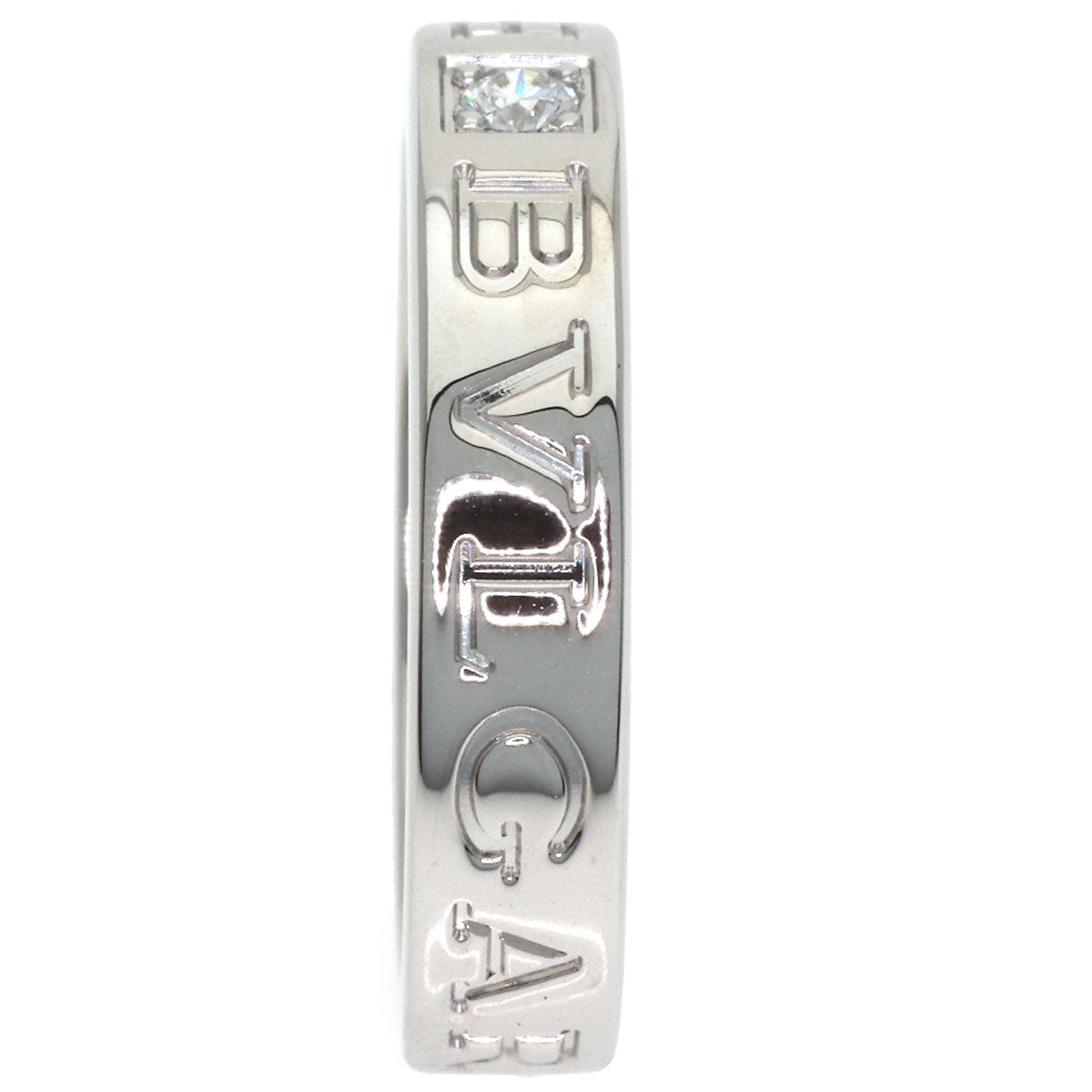 BVLGARI Double logo 1P Diamond Ring K18 White Gold Ladies [Used]