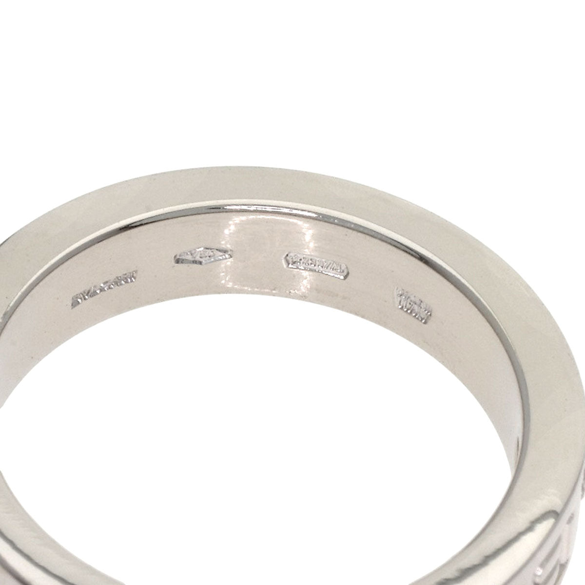BVLGARI Double logo 1P Diamond Ring K18 White Gold Ladies [Used]