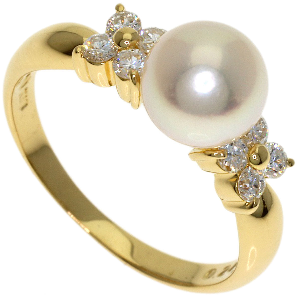 TASAKI Pearl Pearl Diamond Ring K18 Yellow Gold Ladies [Used]