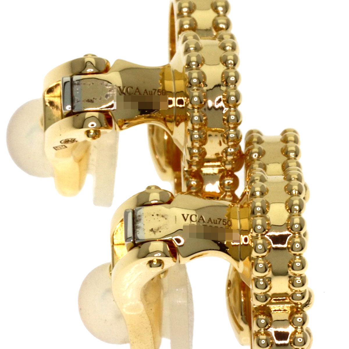 Van Cleef & Arpels Vintage Alhambra Mother of Pearl Earring K18 Yellow Gold Ladies [Used]