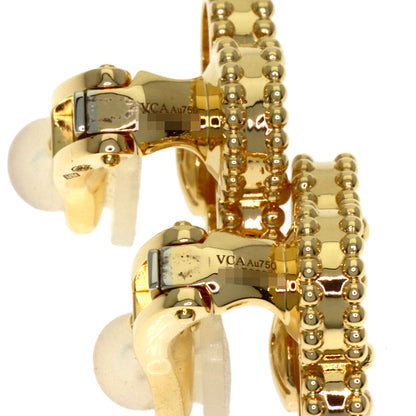 Van Cleef & Arpels Vintage Alhambra Mother of Pearl Earring K18 Yellow Gold Ladies [Used]