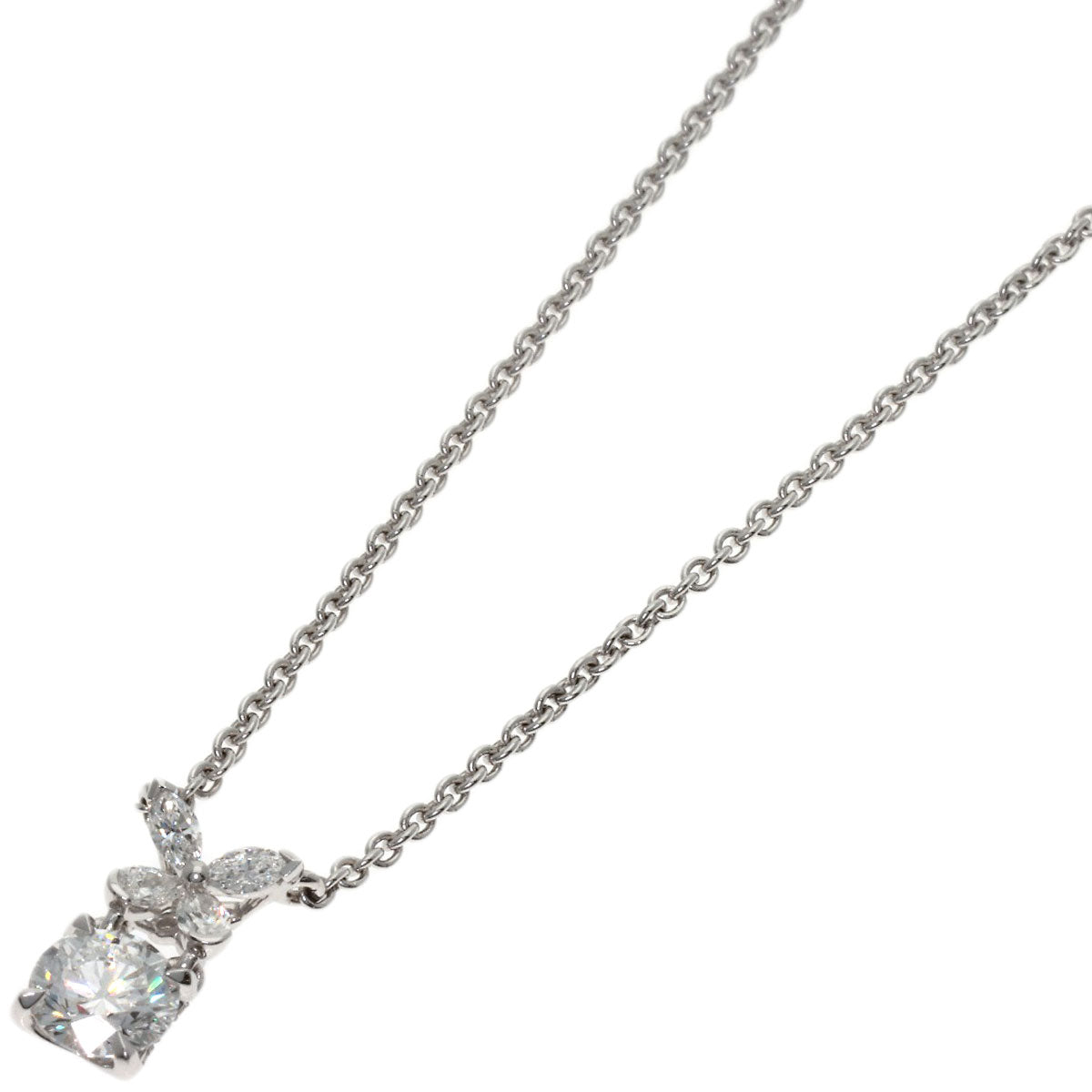 GRAFF Classic Butterfly Round Blue Lillian Cut Diamond Necklace K18 White Gold Ladies [Used]