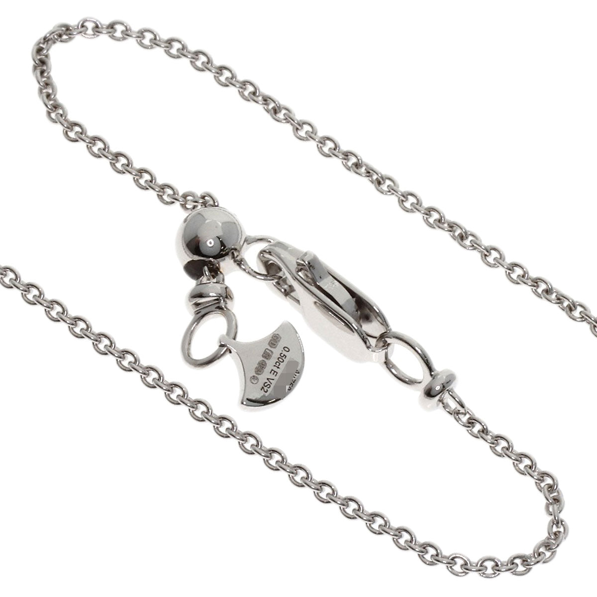 GRAFF Classic Butterfly Round Blue Lillian Cut Diamond Necklace K18 White Gold Ladies [Used]
