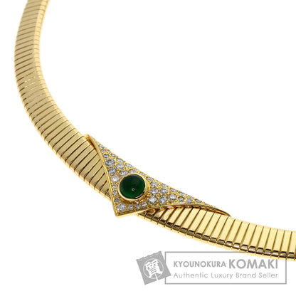MIKIMOTO Emerald Diamond Necklace K18 Yellow Gold Ladies [Used]