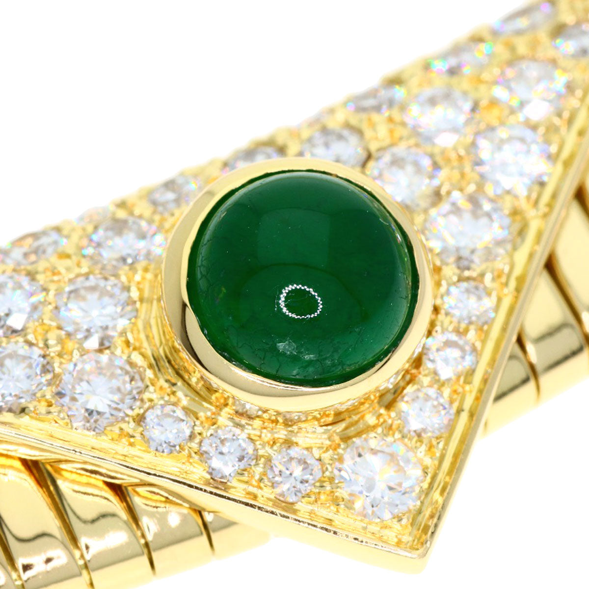 MIKIMOTO Emerald Diamond Necklace K18 Yellow Gold Ladies [Used]