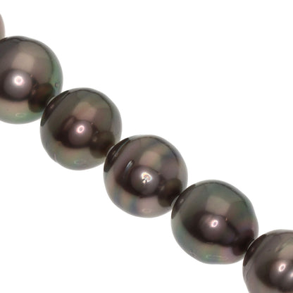 Yashima Pearl Black Baroque Pearl Diamond Earring Set Necklace K14 White Gold 72.4g　Ladies