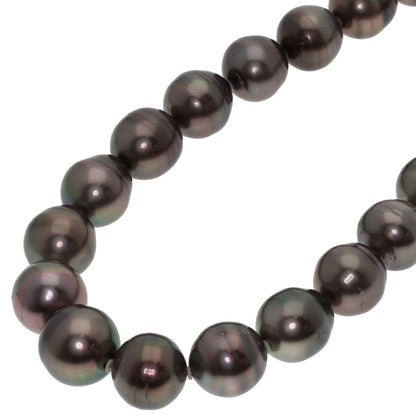 Yashima Pearl Black Baroque Pearl Diamond Earring Set Necklace K14 White Gold 72.4g　Ladies