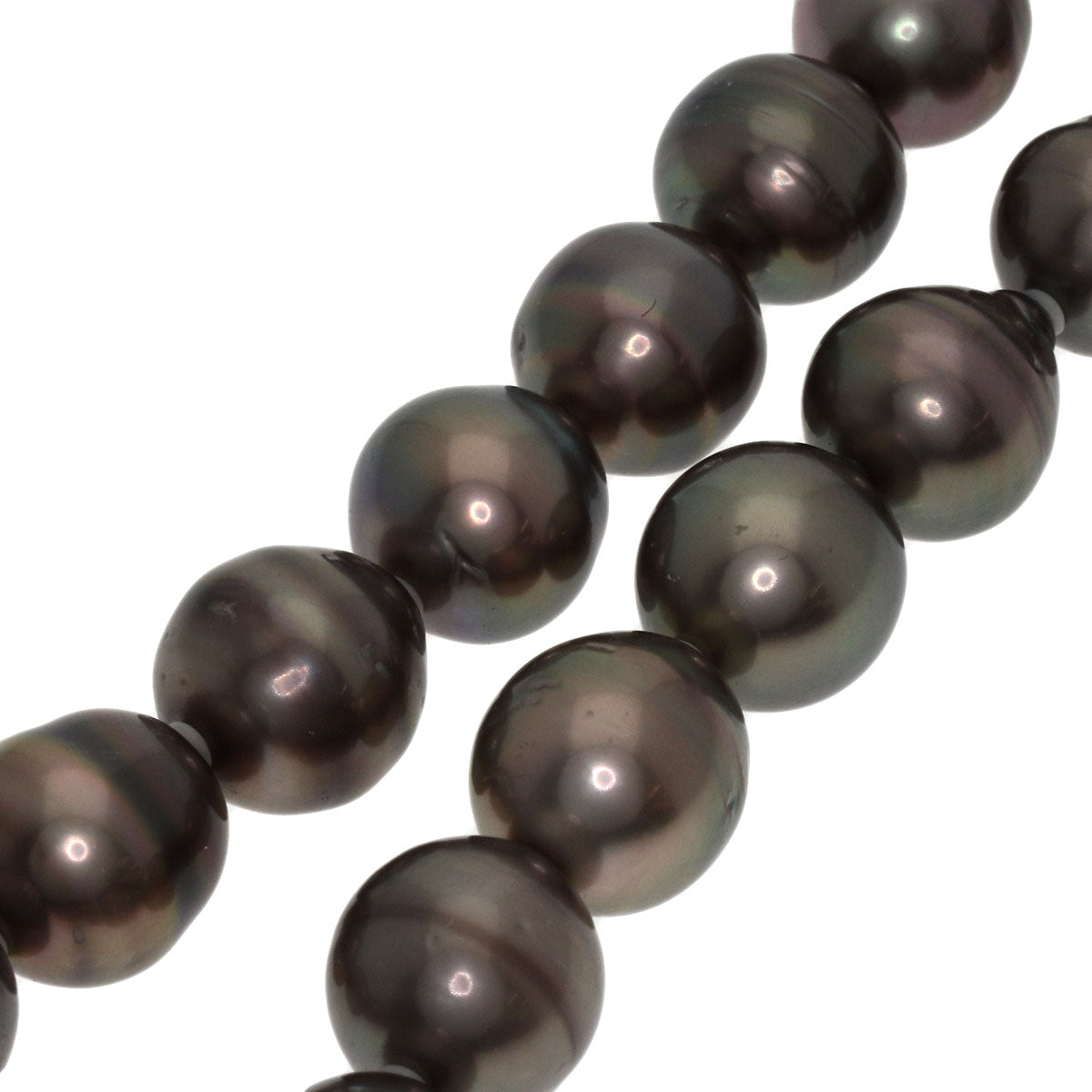 Yashima Pearl Black Baroque Pearl Diamond Earring Set Necklace K14 White Gold 72.4g　Ladies