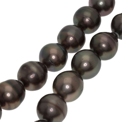 Yashima Pearl Black Baroque Pearl Diamond Earring Set Necklace K14 White Gold 72.4g　Ladies