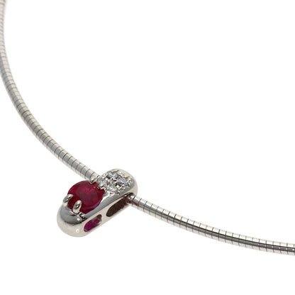 TASAKI Ruby Diamond Necklace Platinum PT900 K18 White GoldLadies [Used]