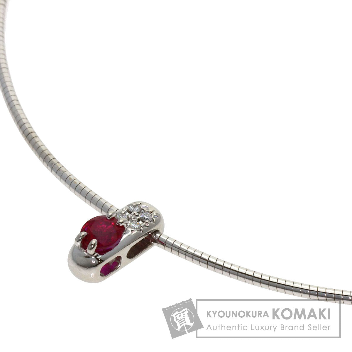 TASAKI Ruby Diamond Necklace Platinum PT900 K18 White GoldLadies [Used]
