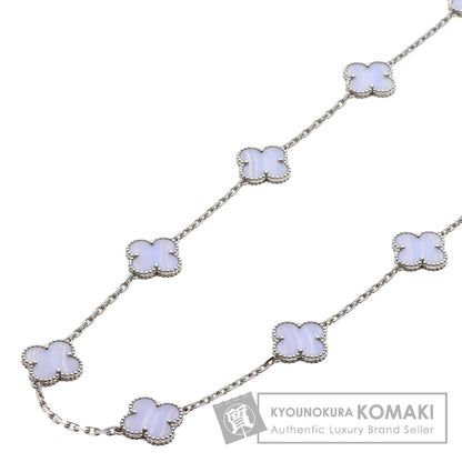 Van Cleef & Arpels Vintage Alhambra 20P Chalcedony Necklace K18 White Gold Ladies [Used]