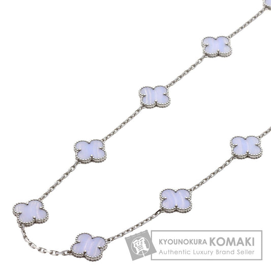 Van Cleef & Arpels Vintage Alhambra 20P Chalcedony Necklace K18 White Gold Ladies [Used]