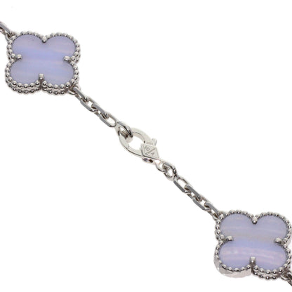 Van Cleef & Arpels Vintage Alhambra 20P Chalcedony Necklace K18 White Gold Ladies [Used]