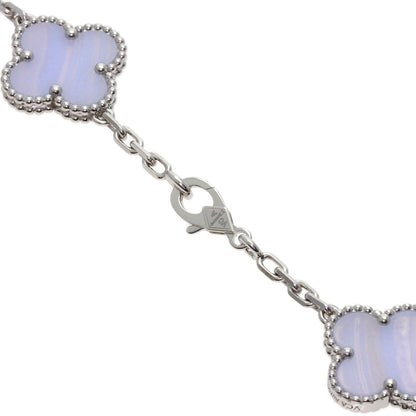 Van Cleef & Arpels Vintage Alhambra 20P Chalcedony Necklace K18 White Gold Ladies [Used]