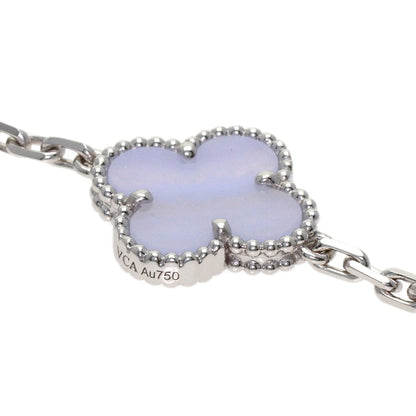 Van Cleef & Arpels Vintage Alhambra 20P Chalcedony Necklace K18 White Gold Ladies [Used]