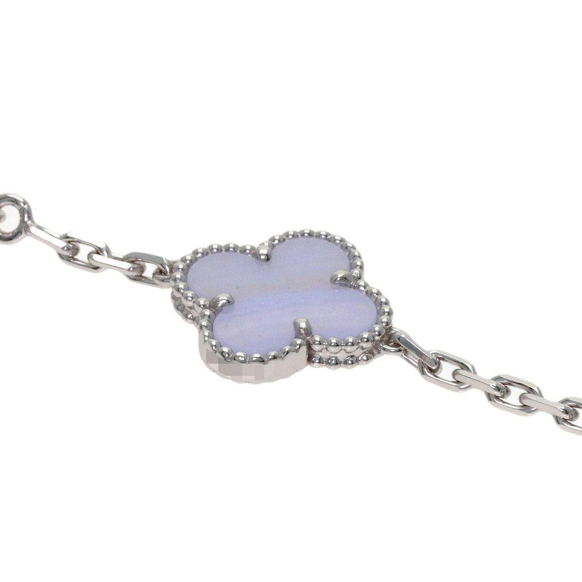 Van Cleef & Arpels Vintage Alhambra 20P Chalcedony Necklace K18 White Gold Ladies [Used]