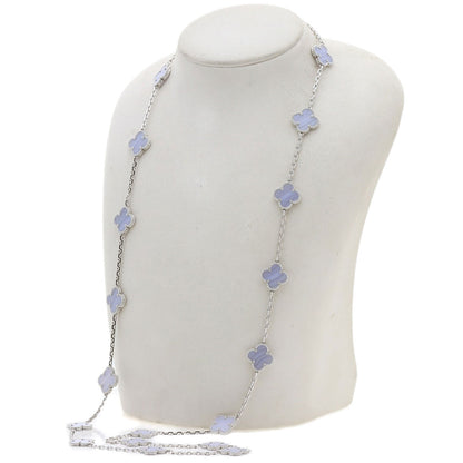 Van Cleef & Arpels Vintage Alhambra 20P Chalcedony Necklace K18 White Gold Ladies [Used]