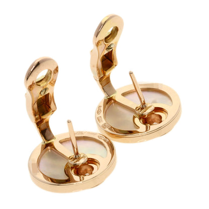 BVLGARI Intarsio Diamond Shell earring K18 Pink Gold Ladies [Used]