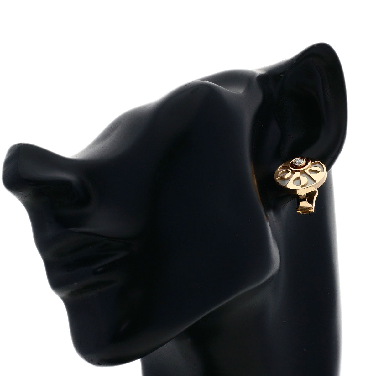 BVLGARI Intarsio Diamond Shell earring K18 Pink Gold Ladies [Used]