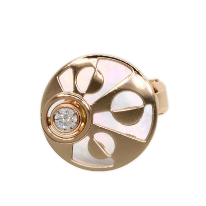 BVLGARI Intarsio Diamond Shell earring K18 Pink Gold Ladies [Used]