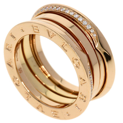 BVLGARI B.zero1 3-band Diamond #55 Ring K18 Pink Gold Ladies [Used]