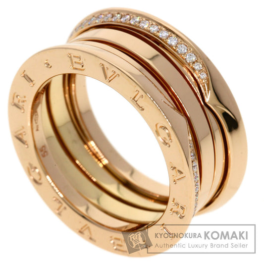 BVLGARI B.zero1 3-band Diamond #55 Ring K18 Pink Gold Ladies [Used]