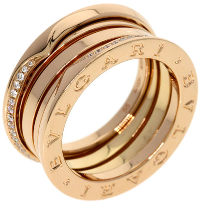 BVLGARI B.zero1 3-band Diamond #55 Ring K18 Pink Gold Ladies [Used]