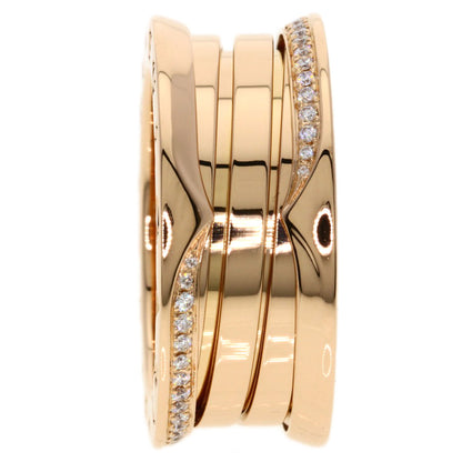 BVLGARI B.zero1 3-band Diamond #55 Ring K18 Pink Gold Ladies [Used]