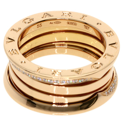 BVLGARI B.zero1 3-band Diamond #55 Ring K18 Pink Gold Ladies [Used]