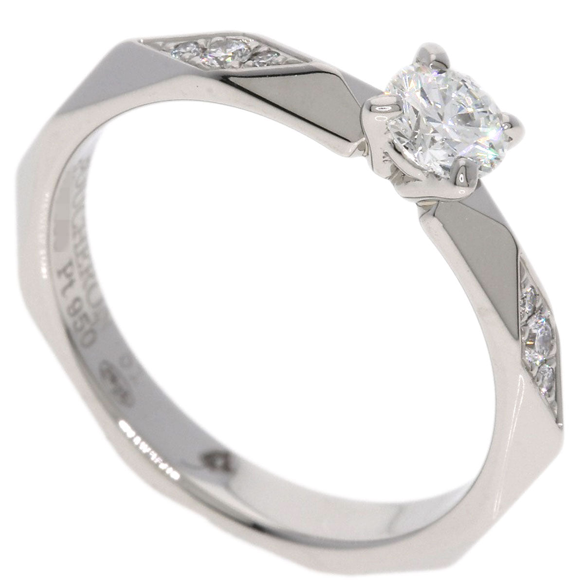 Boucheron Facet Diamond F-VVS1 3EX #51 Ring Platinum PT950 Ladies [Used]